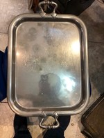 Alpaca tray, heavy, 55 x 40 cm, a rarity, for a festive table.