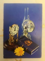 1988/Retro szilveszteri /újévi képeslap /petróleum lámpa