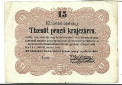 15 pengő krajczárra 1849 Kossuth