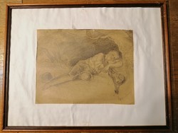 Pencil drawing signed