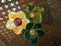 Kerti dekoráció kézműves kerámia virágok
