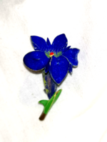 Régi kék virág bross 310.