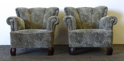 1M014 pair of antique berger armchairs with reupholstered upholstery