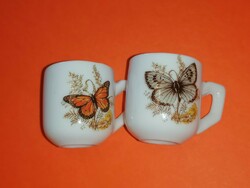 Butterfly porcelain 2.8 cm. Mini cup for doll house. 41.