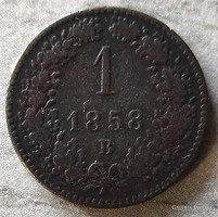 1 Krajcár / Kreuzer 1858 B (Körmöcbánya)