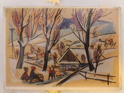 1965/Retro karácsonyi képeslap /Csehszlovákiából