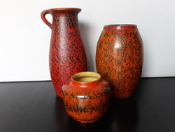 3 retro lake head ceramic vases