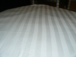 White striped damask duvet cover