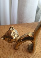 Walter bosse copper ring holder cat, 1950s, Austria