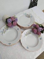 Old Zsolnay porcelain forget-me-not marguerite plates flat plate deep plate
