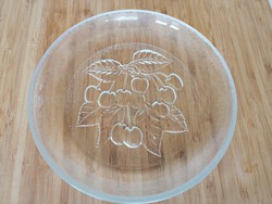 Cherry heavy glass serving plate