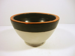 Gorka livia, retro 1950 black and white bowl 12.3 Cm artistic ceramic vase, flawless! (G008)