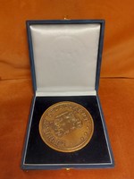 Bronze commemorative medal, approx. 11 cm, 291 gr, in a large velvet gift box