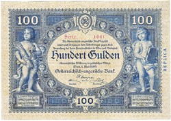 Ausztria REPLIKA 100 Osztrák-Magyar gulden 1880 UNC