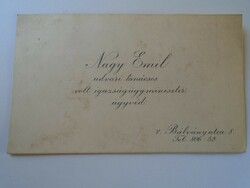 ZA418.17 Nagy Emil  igazságügy miniszter -Kaposvár   névjegykártya 1930's