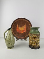 2 old ceramic vases / wall decoration / retro bay vase / West German / West Germany