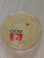 Capital of France Paris color gilded commemorative medal 2012 in capsule