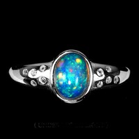 57 And real fire opal 925 silver ring