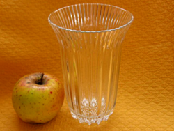 Ribbed art deco retro crystal vase