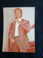 János Koós, singer, comedian, actor, autograph, signed, dedicated photo, photo + Dean Sarolta's signature