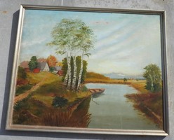 Old labeled landscape painting