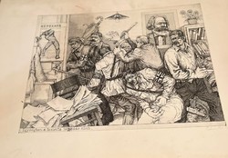 Gábor Pásztor: united against the fascist attack / etching /