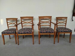 Antique furniture, seating set, empire style armchair with armrests, upholstery worn 53 6850