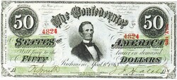 Konföderációs Államok 50 dollár 1863 REPLIKA