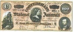 Konföderációs Államok 100 dollár 1864 REPLIKA