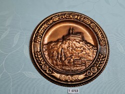 T0713 balaton tihany copper wall plate 30 cm