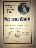 Antique sheet music!/1920/ Our girl is still small/ two national Hungarian notes!! All the flowers in the meadow...