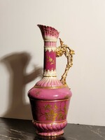 30cm antique Czech decorative jug pink gilded -- vase decorative vase jug jug