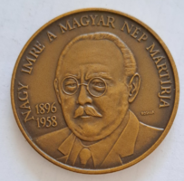Imre Nagy, Martyr of the Hungarian People bronze commemorative medal