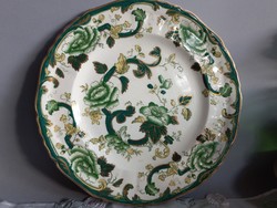 Antique mansons ironstone green chartreuse patterned English decorative bowl, offering