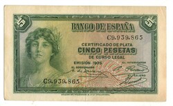 5 peseta 1935 Spanyolország