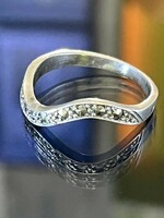 Antik ezüst gyűrű, Markazit kövekkel ékesítve