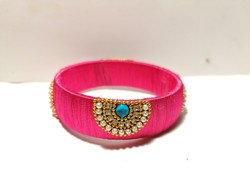 Pink silk cord bracelet (27)