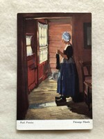 Antique, old postcard - post clean -4.