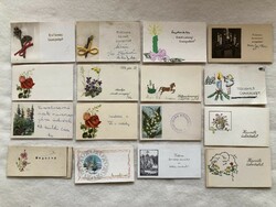 16 old mixed mini postcards, greeting cards - drawings, graphics, etc. -4.