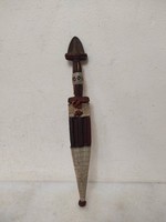 Antik afrikai kés Afrika vas penge gyíkbőr díszítéses maszáj tőr 62 6691