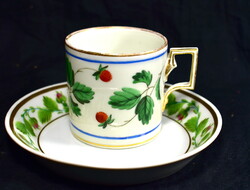 XIX. No. Altwien biedermeier tea cup with strawberry pattern