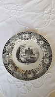 Antique, black/white porcelain plate