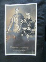 1942 Miklós Horthy of Nagybánya Vitéz + son István Dzézzbány Hungarian photo sheet contemporary photo - postcard