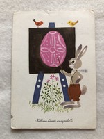 Régi rajzos Húsvéti képeslap - Demjén Zsuzsa rajz                             -4.