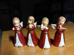 4 db miniatűr kézzel festett angyal figura