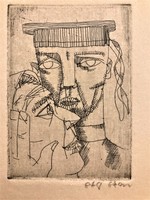 Gábor Gacs (1930-2019): farewell - etching, small graphic, marked