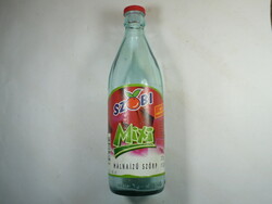 Old retro glass bottle Sobi mix raspberry flavored syrup 0.5 l - years 2001
