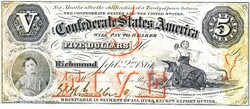 Konföderációs Államok 5 dollár 1861 REPLIKA