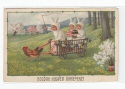 Húsvéti képeslap gyerekek "P. EBNER" 1930