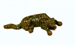 Lying down dog ... Bronze sculpture - paperweight !